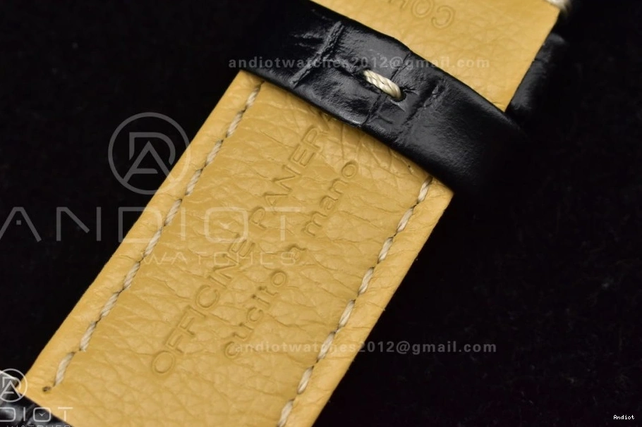 A6497 Edition H 1:1 Superlumed on Y-Incabloc XF Leather PAM217 Dial with Best Black Strap 0113